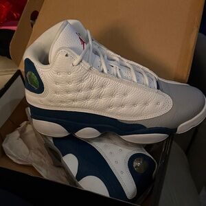 Nike Air Jordan White and Blue Athletic Sneakers